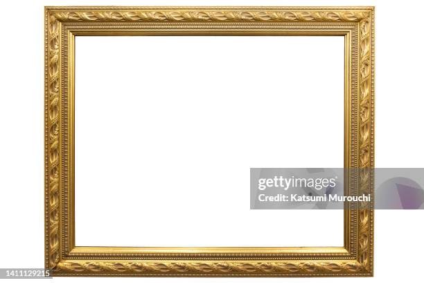 gold picture frame background - 額縁 ストックフォトと画像