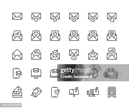 Mail Line Icons Editable Stroke Mail Line Icons Editable Stroke