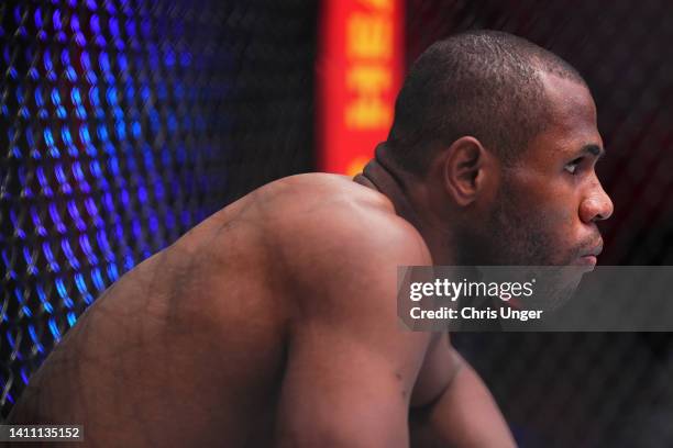 Acacio Dos Santos of Brazil prepares to fight Anton Turkalj of Sweden in a light heavyweight fight during Dana White's Contender Series Season 6 Week...