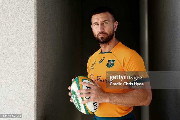 Quade Cooper poses during an Australian Wallabies training session at Royal Pines Resort on July 27, 2022 in Gold Coast, Australia.