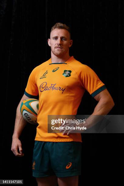 Reece Hodge poses during an Australian Wallabies training session at Royal Pines Resort on July 27, 2022 in Gold Coast, Australia.