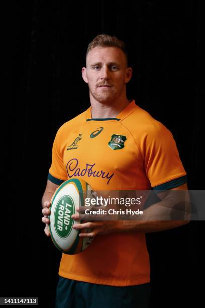 Reece Hodge poses during an Australian Wallabies training session at Royal Pines Resort on July 27, 2022 in Gold Coast, Australia.
