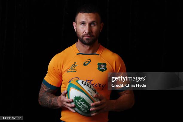 Quade Cooper poses during an Australian Wallabies training session at Royal Pines Resort on July 27, 2022 in Gold Coast, Australia.
