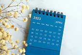 April 2023 flat lay calendar