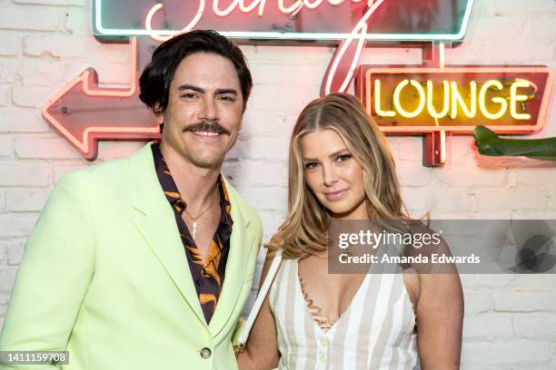 Television personalities Tom Sandoval and Ariana Madix attend the Friends and Family Opening at Schwartz & Sandy's with the cast of "Vanderpump...