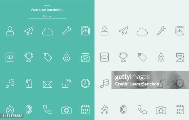 web user interface 2 line icons - compassionate eye stock illustrations