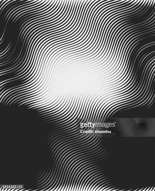 ilustraciones, imágenes clip art, dibujos animados e iconos de stock de fondo abstracto de patrón de rayas de onda lisas en blanco y negro para el diseño - ilusión