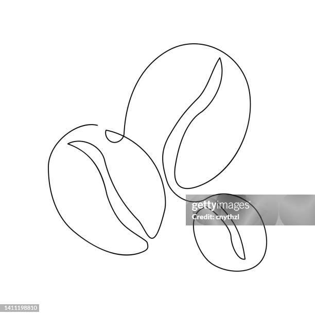 coffee bean single line icon - coffee stock illustrations