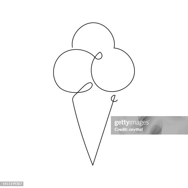 ice cream single line icon - frozen berries stock illustrations