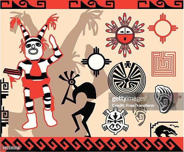 hopi design elements - native american culture pattern stock illustrations