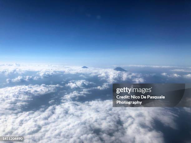 aerial view of bromo volcano, java, yogyakarta, indonesia - ozone layer stock-fotos und bilder