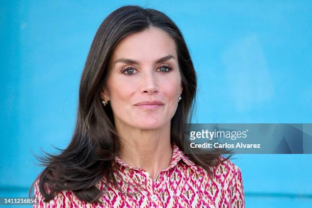 Queen Letizia of Spain attends a meeting on Mental Health at the UNICEF headquarters on July 27, 2022 in Madrid, Spain.