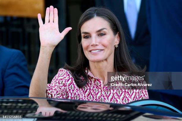 Queen Letizia of Spain attends a meeting on Mental Health at the UNICEF headquarters on July 27, 2022 in Madrid, Spain.