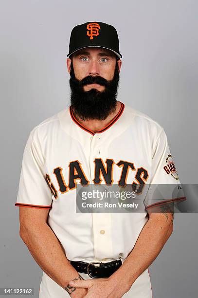 Brian Wilson of the San Francisco Giants poses during Photo Day on Thursday, March 1, 2012 at Scottsdale Stadium in Scottsdale, Arizona.