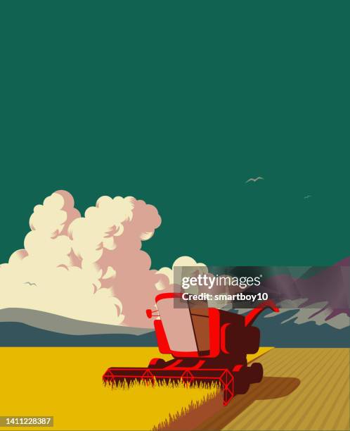 combine harvester - brexit icons stock illustrations