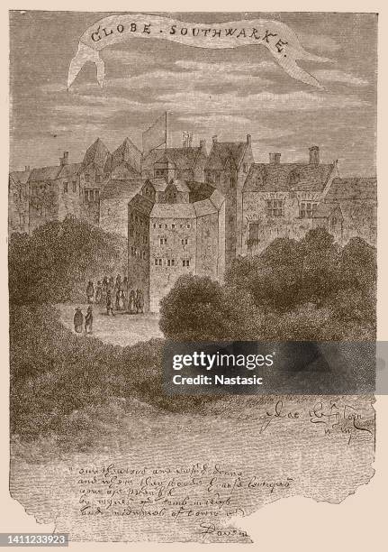 the globe theater in london during queen elizabeth's reign - globe theatre stock illustrations