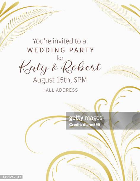 elegant soft color swirl wedding invite template - wedding invitation stock illustrations