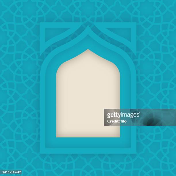 stockillustraties, clipart, cartoons en iconen met islamic celebration design architecture background - allah