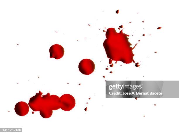 drop of blood on slides on a white surface. - blood stain stock-fotos und bilder