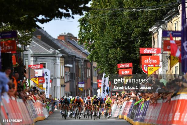 General view of Robert Stannard of Australia and Team Alpecin-Deceuninck Orange Leader Jersey and Jan Bakelants of Belgium and Team Intermarché -...