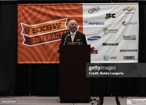 Frank Abagnale speaks onstage at Catch Me If You Can: Frank Abagnale 10 Years Later during the 2012 SXSW Music, Film + Interactive Festival at Austin...