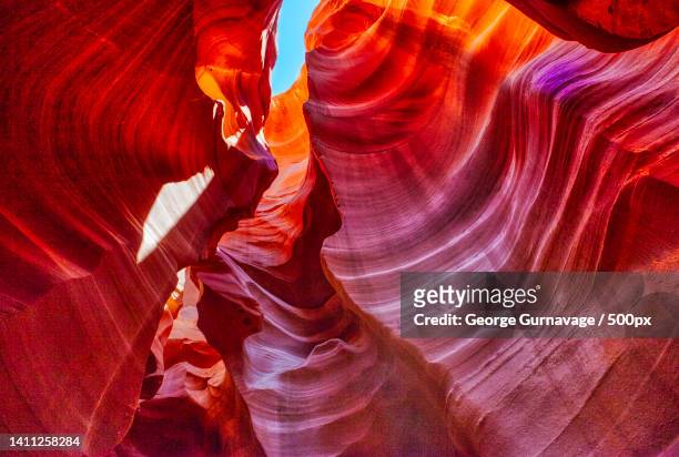 low angle view of rock formation,antelope canyon,arizona,united states,usa - formazione rocciosa foto e immagini stock