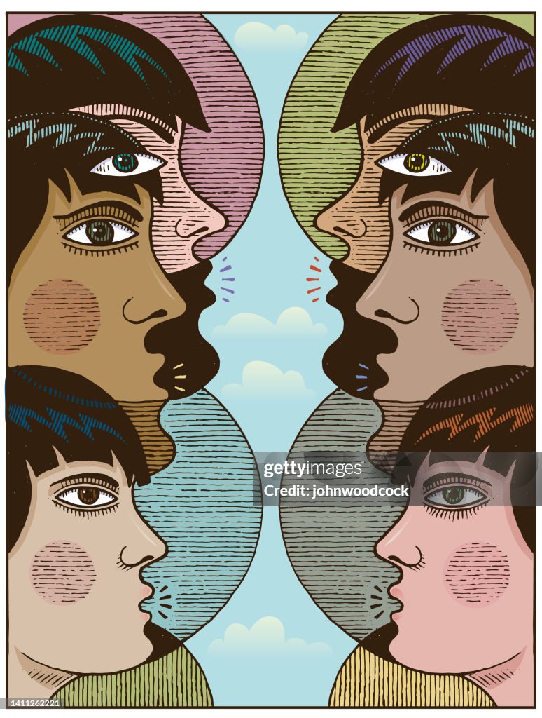 Opposing views illustration