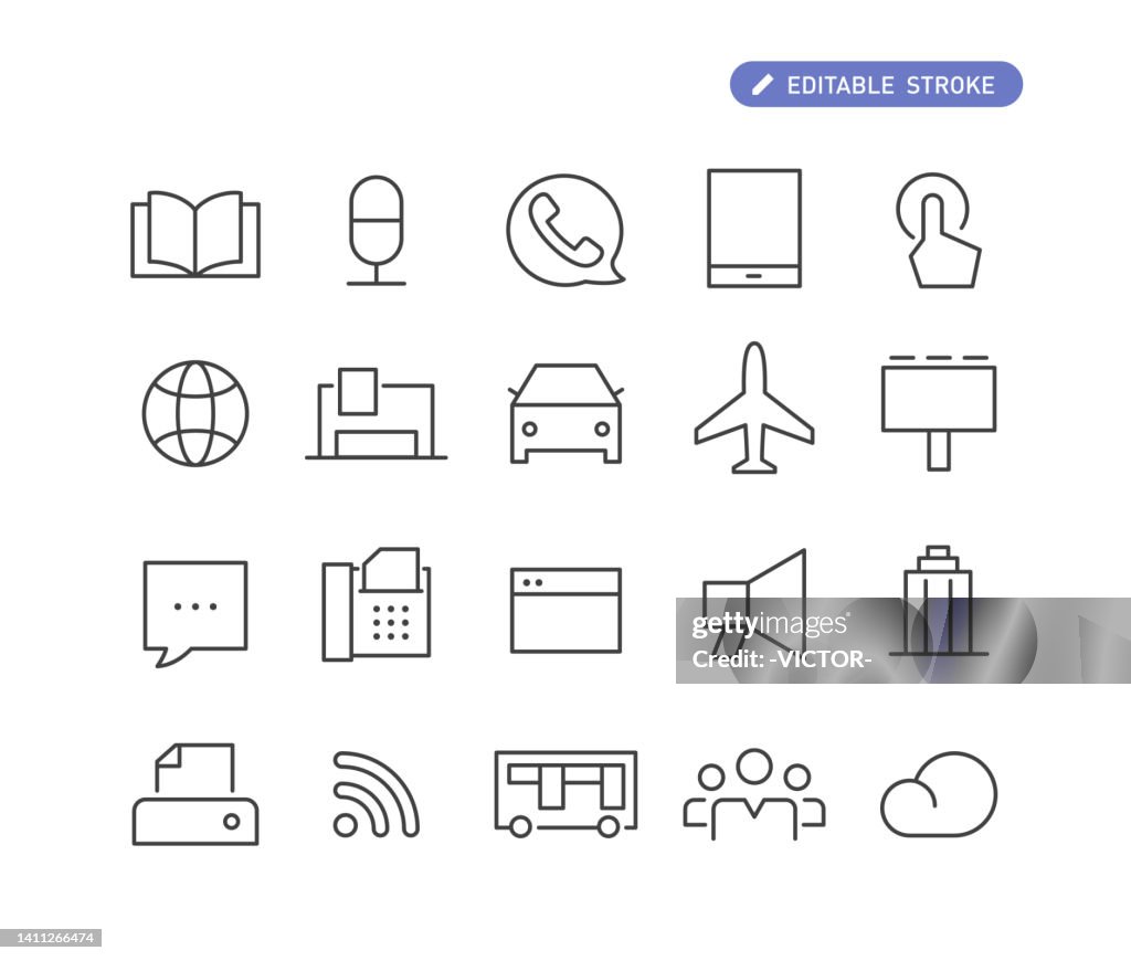 The Media Icons Set - Line Series