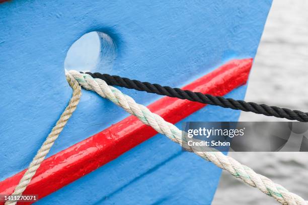 detail of a colorful fishing boat - boat old stock-fotos und bilder