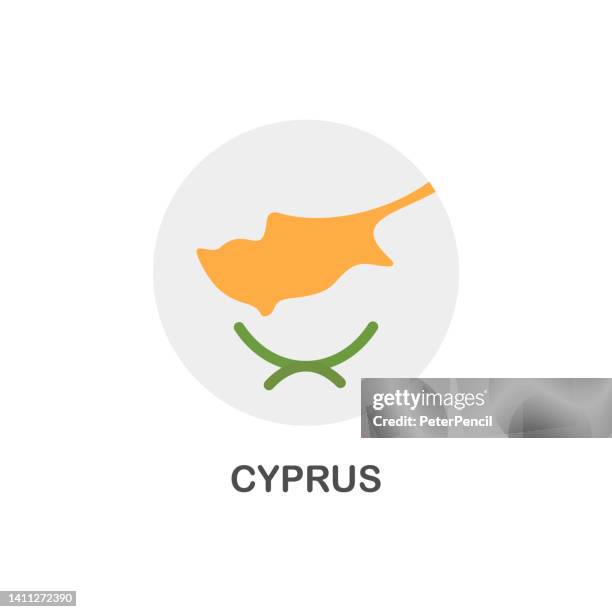 simple flag of cyprus - vector round flat icon - cyprus flag stock illustrations