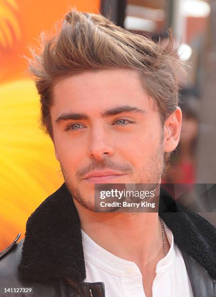 Actor Zac Efron attends the premiere of Dr. Seuss' 'The Lorax' at Universal Studios Hollywood on February 19, 2012 in Universal City, California.