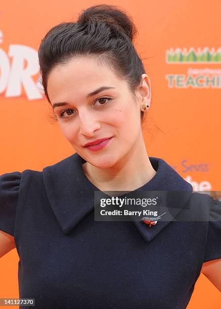 Actress Jenny Slate attends the premiere of Dr. Seuss' 'The Lorax' at Universal Studios Hollywood on February 19, 2012 in Universal City, California.