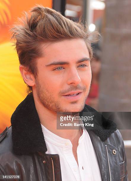 Actor Zac Efron attends the premiere of Dr. Seuss' 'The Lorax' at Universal Studios Hollywood on February 19, 2012 in Universal City, California.