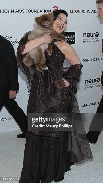 Fran Drescher arrives at the 20th Annual Elton John AIDS Foundation Academy Awards Viewing Party at Pacific Design Center on February 26, 2012 in...