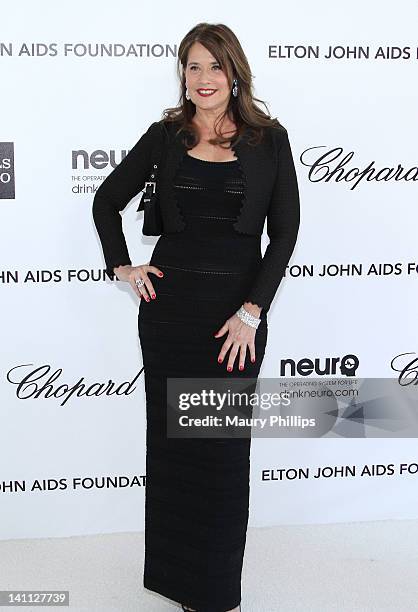 Lorraine Bracco arrives at the 20th Annual Elton John AIDS Foundation Academy Awards Viewing Party at Pacific Design Center on February 26, 2012 in...