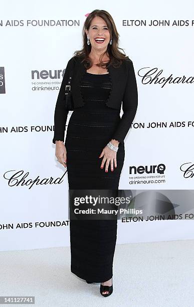 Lorraine Bracco arrives at the 20th Annual Elton John AIDS Foundation Academy Awards Viewing Party at Pacific Design Center on February 26, 2012 in...