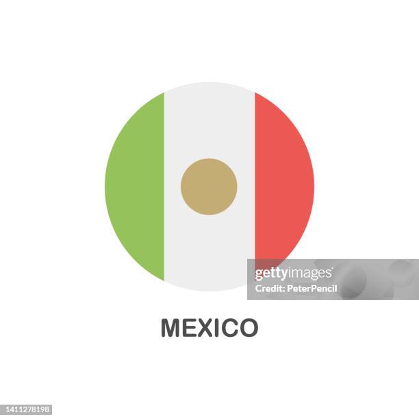simple flag of mexico - vector round flat icon - plain flag stock illustrations
