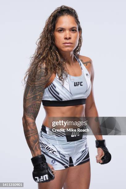 Amanda Nunes poses for a portrait during a UFC Photo session on July 27, 2022 in Dallas, Texas.