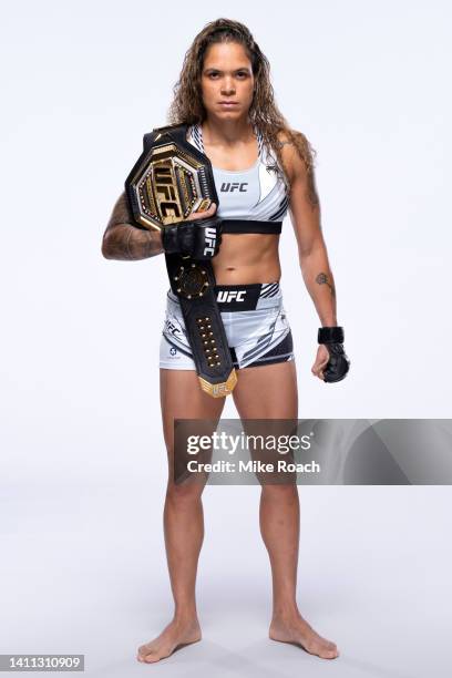 Amanda Nunes poses for a portrait during a UFC Photo session on July 27, 2022 in Dallas, Texas.