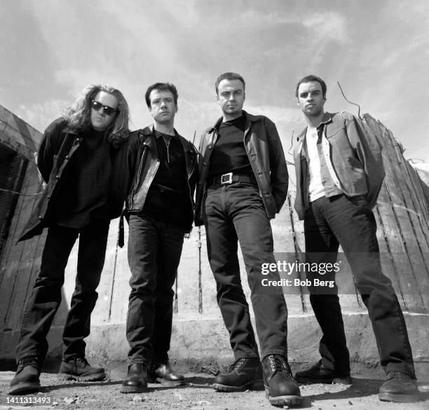 Guitarist Brian Futter, bassist Dave Hawes, British musician, multi-instrumentalist, and singer-songwriter Rob Dickinson and drummer Neil Sims, of...