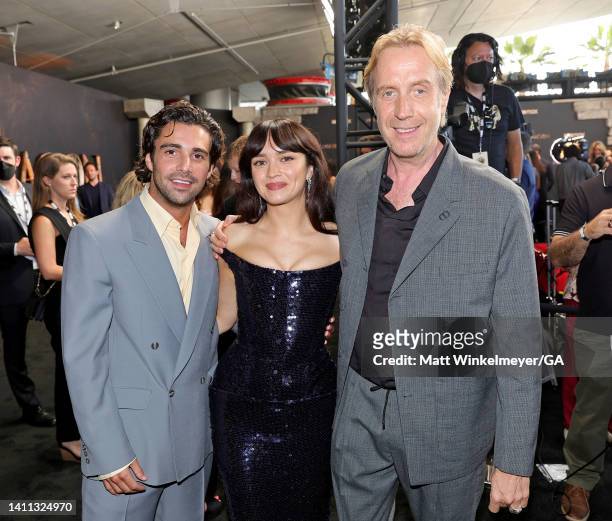 Fabian Frankel, Olivia Cooke, and Rhys Ifans attend the HBO Original Drama Series "House Of The Dragon" World Premiere at Academy Museum of Motion...