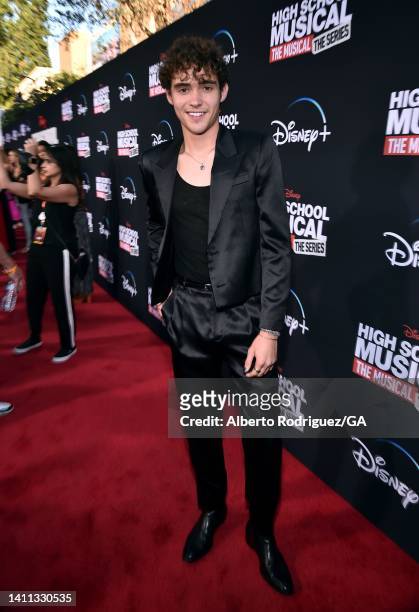Joshua Bassett attends the Disney+ "High School Musical: The Musical: The Series" season 3 premiere at Walt Disney Studios on July 27, 2022 in...