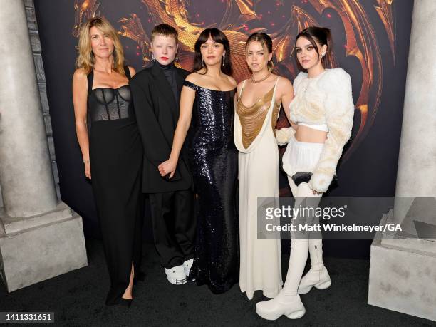 Eve Best, Emma D’Arcy, Olivia Cooke, Milly Alcock, and Emily Carey attend the HBO Original Drama Series "House Of The Dragon" World Premiere at...