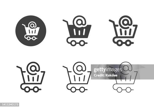 shopping e-mail icons - multi series - direct mail stock illustrations