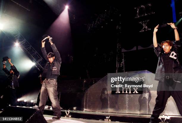 Singers LDB , Batman and Romeo of IMx performs at the U.I.C. Pavilion in Chicago, Illinois in August 2002. .