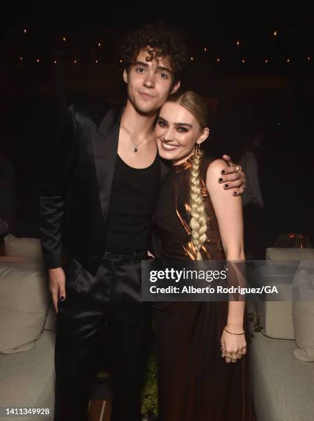 Joshua Bassett and Meg Donnelly attend the after party for the Disney+ "High School Musical: The Musical: The Series" Season 3 Premiere at Walt...