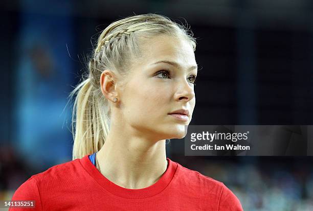 Darya Klishina of Russia looks on prior to the Women’s Long Jump Final during day three of the 14th IAAF World Indoor Championships at the Atakoy...