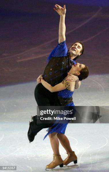 Ice dancers Beata Handra and Charles Sinek of the USA performs in the