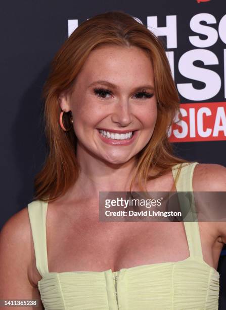 Christina Stratton attends Disney+ "High School Musical: The Musical: The Series" Season 3 premiere at Walt Disney Studios on July 27, 2022 in...