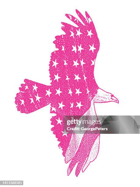 american flag and bald eagle - american eagle logo stock illustrations